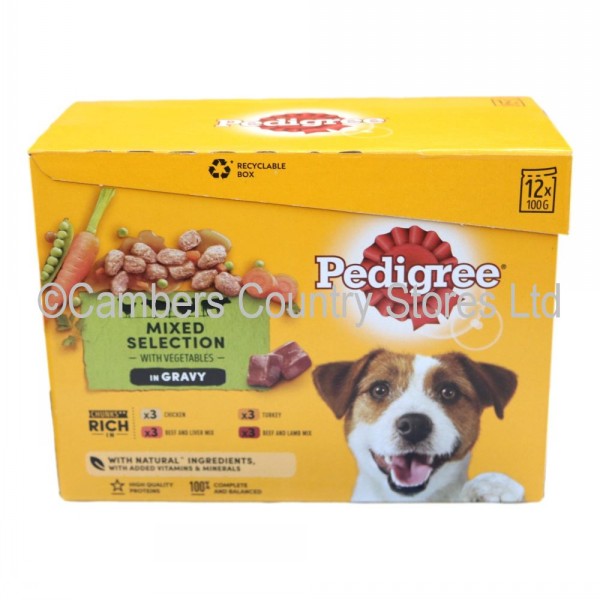 Pedigree Adult Pouches In Gravy 12 x 100g Cambers Country Store